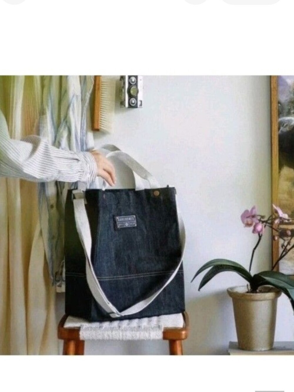 Barebones Neelum Tote Bag 2-Piece Set Denim Authentic New With Tag - Picture 5 of 7